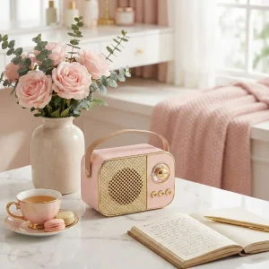 LED Aydınlatmalı Hoparlör Pembe