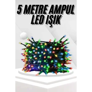 Ledli Fişli Led Dekor Lambası 5M RGB Yılbaşı Ağacı Işığı