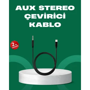 Lightning to 3.5mm Aux Ses Dönüştürücü Kablo 1 Metre Stereo Uyumlu