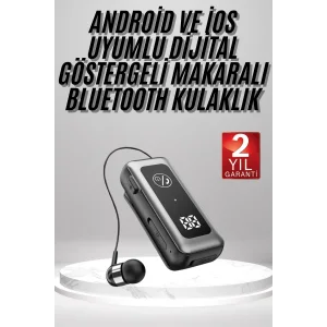 Makaralı Kulaklık SD Kart Girişli Dijital Göstergeli Kablolu Bluetooth Kulaklık