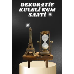Masa Biblosu Dekoratif Süs Kum Saati Eyfel Kulesi Hediyelik Kum Saati