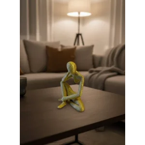 Minimal Sarı İnsan Figürü Biblo Ev ve Ofis Dekoru