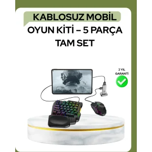 Mobil PUBG Oyuncuları İçin 5in1 Klavye Mouse Oyun Seti – BT5.3 Destekli