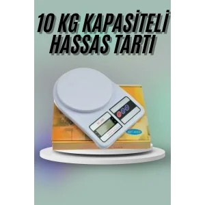 Mutfak Tartısı Dijital Göstergeli Hassas Tartı 10 Kg Kapasiteli