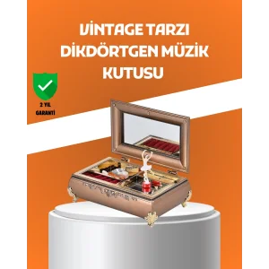 Müzikli Balerin Figürlü Takı Kutusu Piyano Desenli Dekoratif