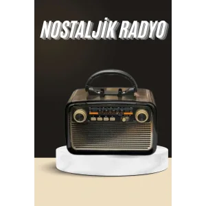 Nostaljik Radyo Bluetooth Bağlantılı Müzik Kutusu Ahşap