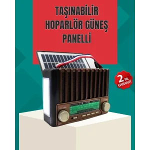 Nostaljik Tasarımlı Solar Şarjlı Radyo AM FM SW ve Bluetooth