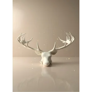 odern Geyik Başı Biblo 25 cm Zarif Masa Üstü Dekor