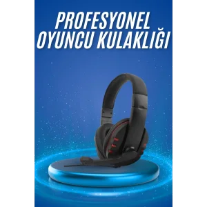 Oyuncu Kulaklığı Kulak Üstü Kablolu Stereo Mikrofonlu Yumuşak Kulak Yastığı