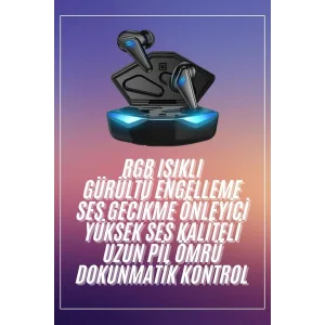 Oyuncu Kulaklığı Mikrofonlu Kablosuz Gaming Kulaklık Powerban Yüksek Ses Kaliteli