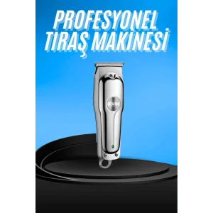 Paslanmaz Çelik Bıçaklı Kablosuz Şarjlı Dijital Göstergeli Tıraş Makinesi