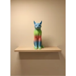Pastel Rainbow Kedi Figürü Masa ve Raf Üstü Ev Dekorasyonu
