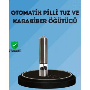 Pilli Baharat Değirmeni Karabiber Tuz ve Baharat Öğütücü