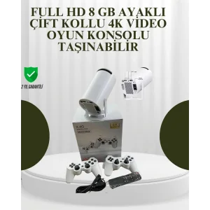 Portatif 4K Projeksiyon – 4.000 Uygulama, Kablosuz Yansıtma ve Bluetooth 5.0