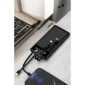 Powerbank 20.000 Mah LCD Ekran USB Lightning Type-C Uyumlu İOS ve Android