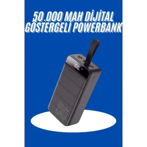 Powerbank 50.000 Mah Dijital Göstergeli Taşınabilir 4 Portlu Hızlı Powerbank