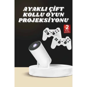 Projeksiyon Cihazı Video Oyun Konsolu Projektör Taşınabilir Ayaklı Çift Kollu 4K Çözünürlüklü