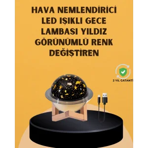 Projektör ışıklı, aromaterapi uyumlu mini masaüstü hava nemlendirici cihaz