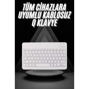 Q Klavye Türkçe Bluetooth Klavye Tüm Cihazlara Uyumlu Kablosuz