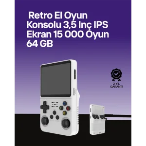 R36S 64 GB Retro Oyun Konsolu – Çoklu Emülatör Desteği, Linux Tabanlı Açık Sistem