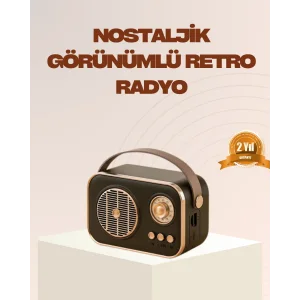 Retro Bluetooth Radyo – Nostaljik Tasarım, TF Kart ve USB Destekli