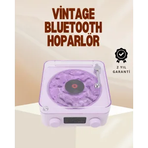 Retro Pikap Hoparlör – Şarjlı Kablosuz Projektör ve Gece Lambası