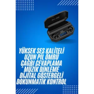 Rgb Işıklı Çift Mikrofonlu Siyah Profesyonel Oyuncu Kulaklığı Kablosuz Kulakiçi