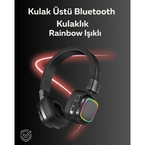RGB Işıklı Katlanabilir Bluetooth 5.3 Kulak Üstü Kulaklık