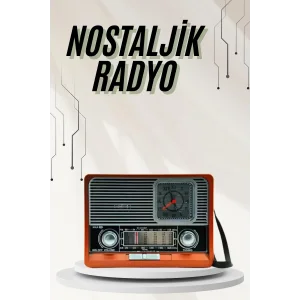 Saatli Fenerli Bluetooth Nostaljik Radyo AUX SD USB Girişli Bluetooth Hoparlör
