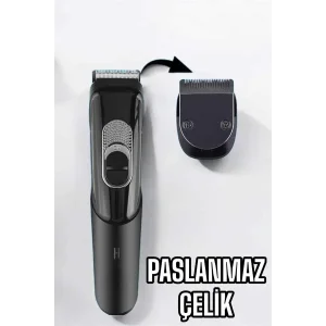 Saç Sakal Vücut Şarjlı Kablosuz Tıraş Makinesi Profesyonel Paslanmaz Çelik