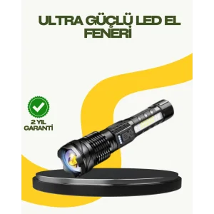 Şarjlı El Feneri Yüksek Işık Gücü Uzun Menzil