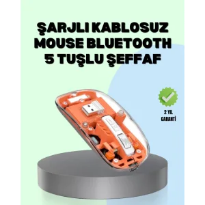 Şarjlı Ergonomik Fare – 1600 DPI, Sessiz Tıklama Özellikli