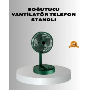Şarjlı Katlanabilir Mini Fan – 3 Kademe Hız Ayarı, Taşınabilir Tasarım