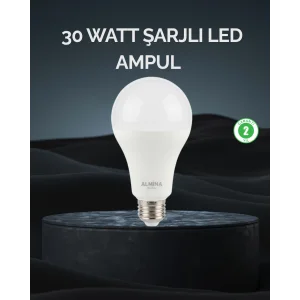 Şarjlı LED Ampul 30 Watt Soğuk Beyaz