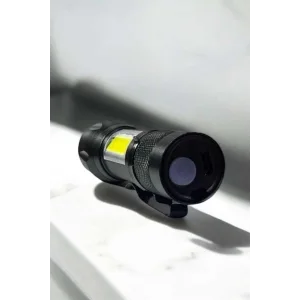 Şarjlı Metal Zoomlu El Feneri Işıldak Led Işık Taşınabilir El Lambası