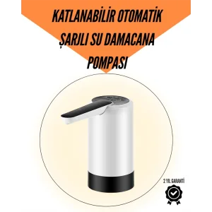 Şarjlı Su Pompası 8000mAh | Cam Damacana Uyumlu | Tek Tuşla Kontrol | USB Şarjlı Otomatik Dolum