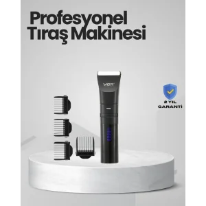 Şarjlı Tıraş Makinesi –Dijital Ekranlı, Hızlı Şarjlı, Profesyonel Kesim Seti