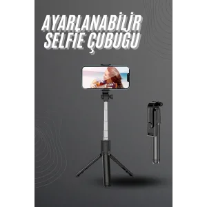 Selfie Çubuğu Tripod Bluetooth Kumandalı Selfie Çubuğu Telefon Tutucu