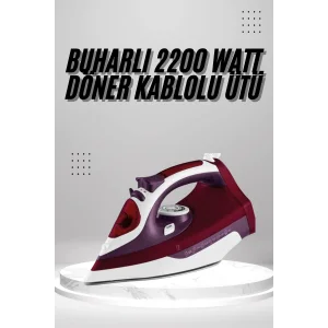 Seramik Tabanlı Kırmızı 2200 Watt Şok Buharlı Ütü