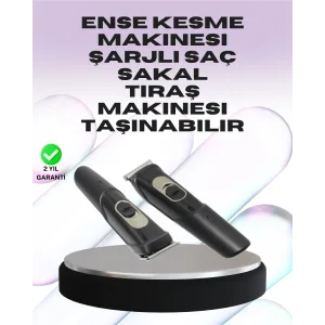 Sessiz Motorlu, Kablosuz Kullanımlı Şarjlı Saç ve Sakal Kesme Makinesi – Taraklı Set