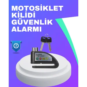 Su Geçirmez Alarm Disk Kilidi Motosiklet Scooter Bisiklet Güvenlik