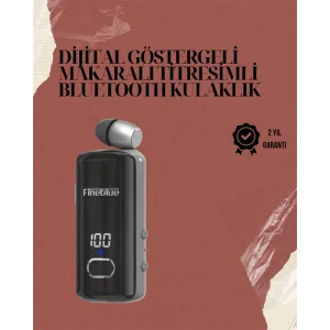 Su Geçirmez Fineblue F580 Kulaklık – Dijital Ekranlı, Klipsli, Geri Çekilebilir Kablo ve Gürültü Engelleme Özellikli