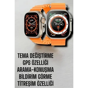 Suya ve Toza Dayanıklı 45 MM Akıllı Saat Bildirim ve Cevapsız Çağrı Görüntüleme