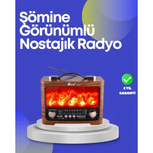 Taşınabilir Kamp Hoparlörü – Solar Şarjlı, Şömine Efektli, 7W Güçlü Ses