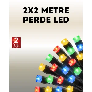 Taşınabilir Pil İle Çalışan LED Işık – 2x2 Metre Perde Modeli