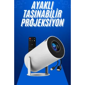 Taşınabilir Projeksiyon Ayaklı Projektör Android Uyumlu HDMI Girişli
