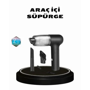 Taşınabilir Vakumlu Araç Süpürgesi – Katlanabilir Sap, Yıkanabilir Filtre, 120W Motor