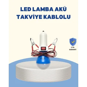Timsah Kıskaçlı 12V LED Ampul Kamp ve Acil Durum Lambası