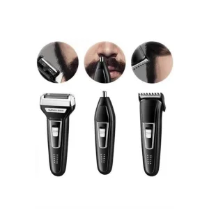 Tıraş Makinesi 3 Başlıklı T Başlıklı Hassas Ciltlere Özel Saç Sakal Vücut Kulak ve Burun