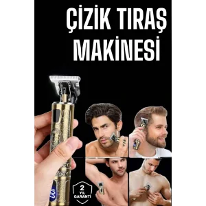 Tıraş Makinesi Şarjlı Profesyonel Saç Kesme Makinesi Gold Çizik Tıraş